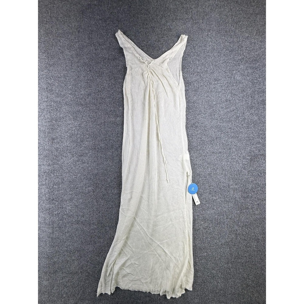 Cupshe Cover Up Womens Medium White Mesh Knit Sleeveless Maxi Beach Swim NWT